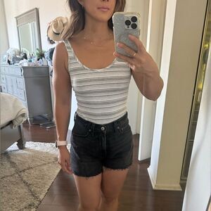 Michael Stars S stripe bodysuit